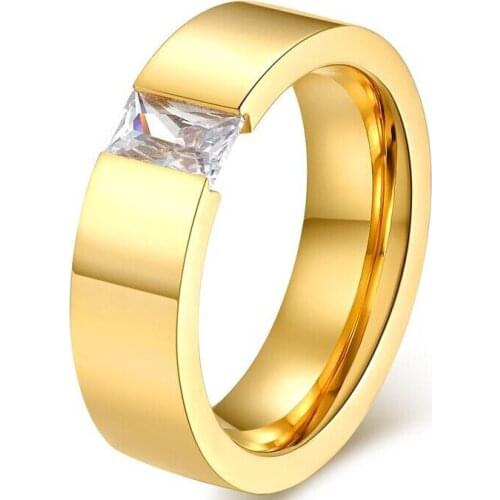 Cubic Crystal Korean Fashion Rings Gold Engagement Ring Wedding Band Women Valentine Gifts Party Jewelry Anillos Mujer YB136