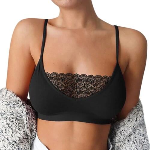 Lace Crop Tops Women Summer Sexy Tube Top Splice Solid Color Camisole Bottoming Underwear Female Breathable Push Up Tops#p3