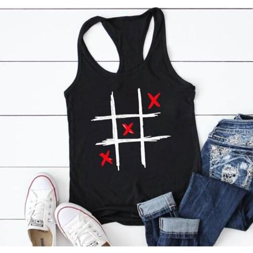 Lattice Printing Tank Top Women Sleeveless Vesr for Ladies Casual Round Neck Tops Women Summer Plus Size Camiseta Tirantes Mujer