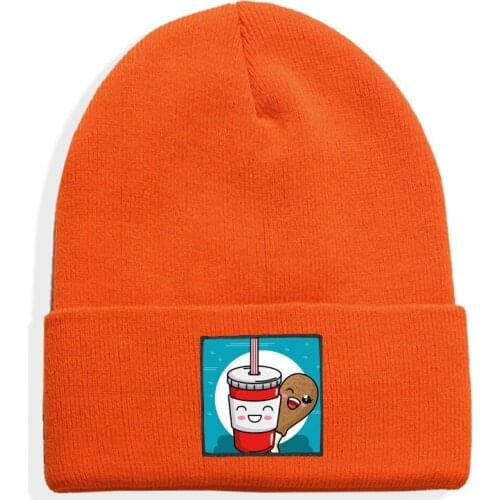Soda cartoon Winter Men Women Hats Cool Knitted Beanies For Women Warm Casual