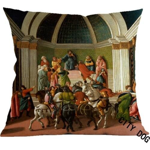 History of virginia Painting art Christian Jesus Cotton and linen *45*45cm square pillow Cushion cover Home sofa Decor