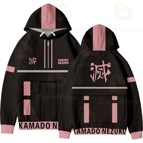 New Demon Slayer Hoodie Sweatshirt Cosplay Costume Teens Men/Women 3D Fashion Anime Pullovers Jumpers Autumn Hoody