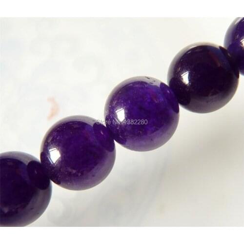 ! wholesale fashion DIY 12mm dark purple round chalcedony loose beads 15" 2 pieces/lot jewelry JT6070