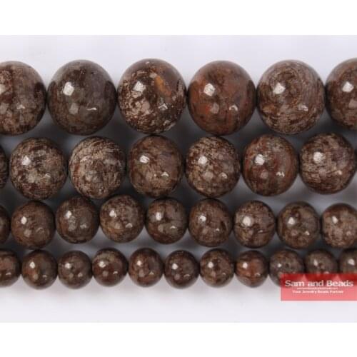 Wholesale Natural Stone Coffee Snowflake Jaspers Beads For Necklace Bracelet Making Strand 16" CSJ9