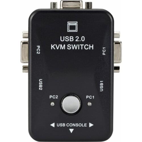 Usb Kvm Switch For Pc Monitor Keyboard Mouse 2 Ports Maximum Compatibility And Simultaneous Computer Sharing