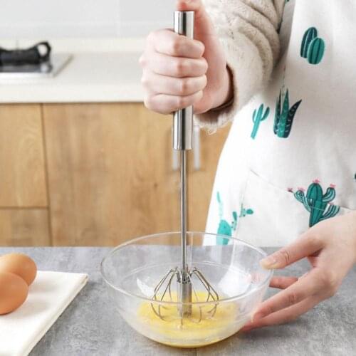 Semi-automatic Stainless Steel Egg Mixer Beater Manual Whisk Hand Blender Self Turning Cream Egg Stirring Kitchen Accessories