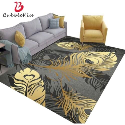 Bubble Kiss Rugs And Carpet For Modern Living Room Feather Pattern Rug Light Luxury Floor Mat Anti-Wrinkle Carpet Home Area Rugs
