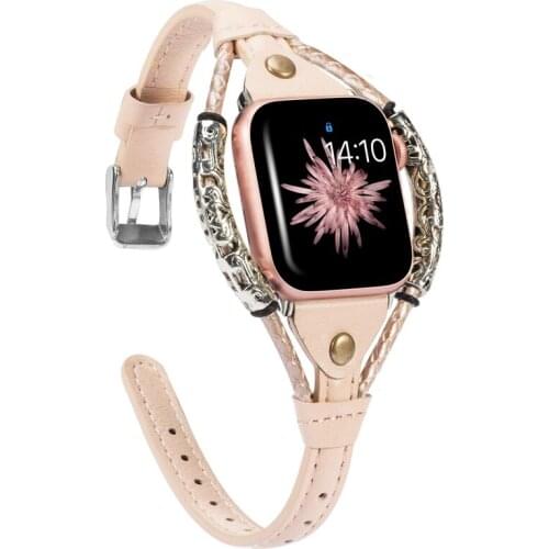 Genuine Leather Strap for Apple Watch Band 38mm 42mm Belt 6 5 4 3 2 1 44mm 40mm metal Bracelet Watchband for Iwatch Accessories