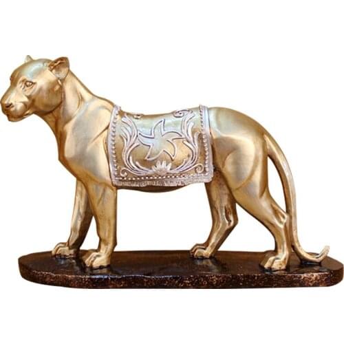 MODERN MINIMALIST GOLDEN LEOPARD HOME DECORATION FIGURINES CREATIVE ANIMAL STATUE DECORATION RESIN ORNAMENTS BIRTHDAY GIFTS
