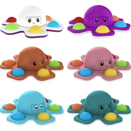 New Face Change Octopus Finger Spinner Toy Antistress Push Pop Bubbles Fidget Spinner Toys for Adults Children Relieve Stress