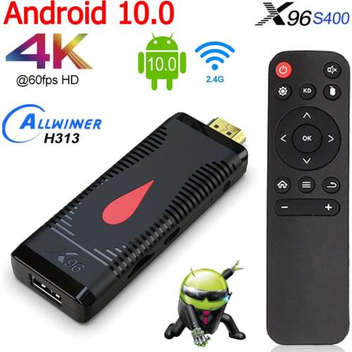 TV Stick Android 10.0 X96 S400 TV Stick Android X96S400 Allwinner H313 Quad Core 4K 60fps 2.4G WIFI 2GB 16GB TV Dongle VS X96S