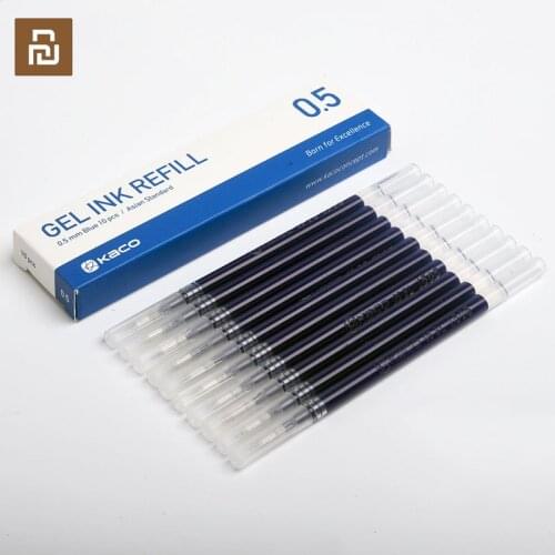 Youpin Kaco Asian Standard Universal Gel Ink Refill 10pcs/box Blue Black Dark-blue Red Gel Pens 0.5mm Refills For School Office