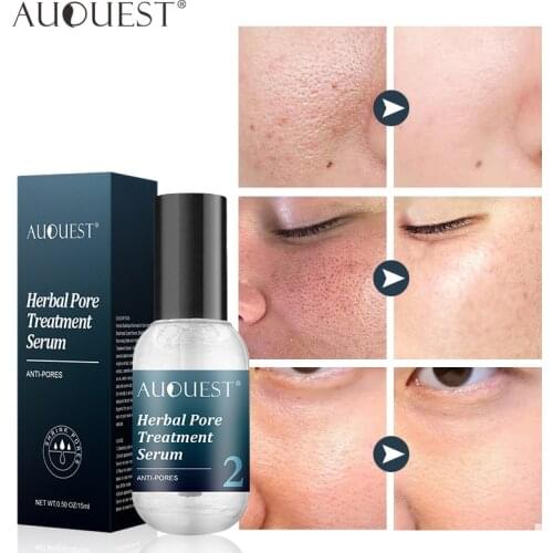 AuQuest Herb Shrink Pores Serum Pore Treatment Remove Blackheads Whiten Dark Skin Moisturizer Oil Control Acne Removal Skin Care