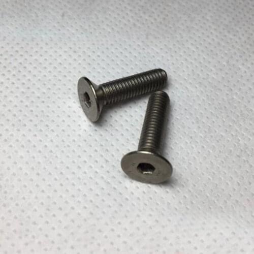 M2 Hex socket Screws GR2/TA2 Titanium Allen Flat head Bolts DIN 7991 Countersunk Pure Titanium Screw Length 3mm-14mm 2Pcs