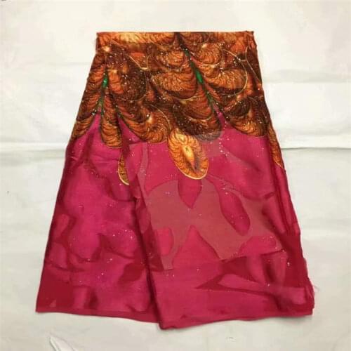 2019 High Quality African Silk Chiffon Printed Fabric For Ladies To Wear Soft And Comfortable Printed Silk Fabric! LXF7165