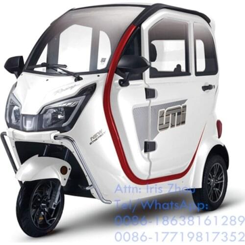2021 Best Popular Electric Tricycle for Adults Fully Enclosed Passenger Mini Vehicle 3 wheel 1000W Taxi Tuk Tuk Car with EEC