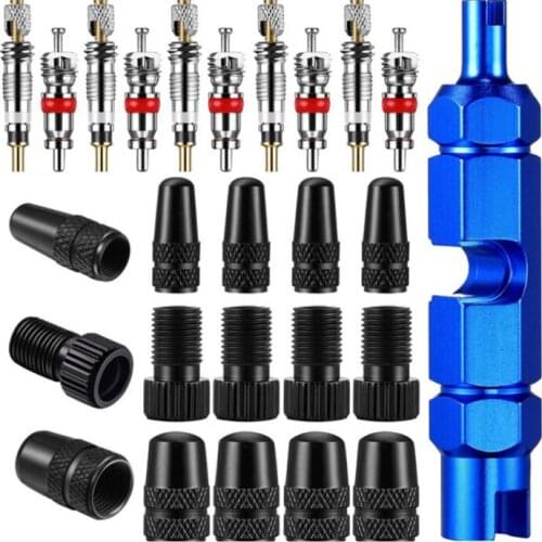 26/15Pcs Multi-Function Bicycle Valves Core Extension Rod Set Bicycle Inner Tube Disassembly Spanner Core Removal Tool
