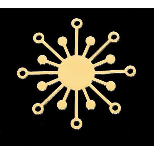 5pcs/lot 100% Stainless Steel Shining Sun DIY Earring Pendant Charm Wholesale Custom Charms Never Fade Finding Supplies