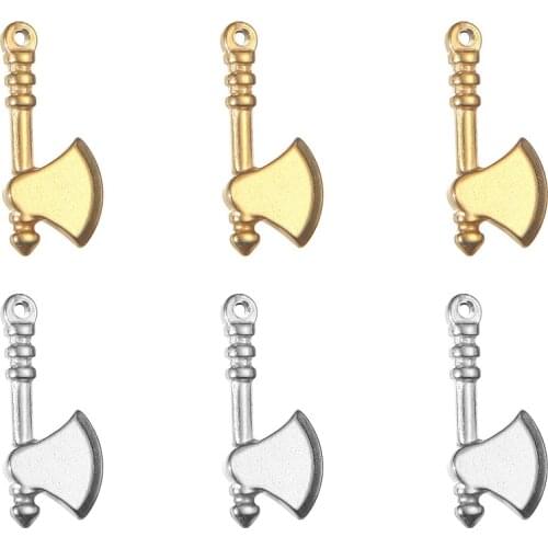5pcs/Lot Stainless Steel Hip Hop Hatchet Shaped Charms Pendants for DIY Making Necklace Fashion Men Jewelry