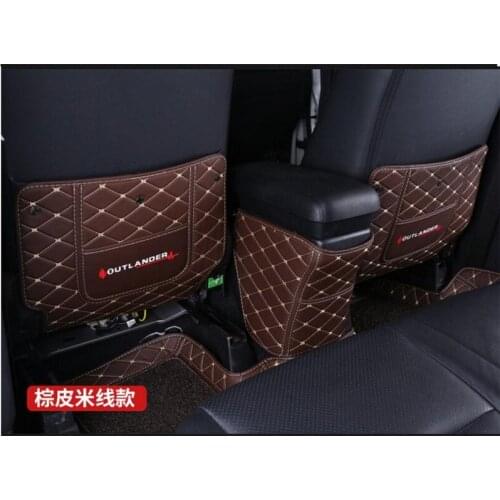 For MITSUBISHI outlander 2018 2019 Car armrest box Back row anti kicking pad holster Artificial Leather Accessories Car-styling