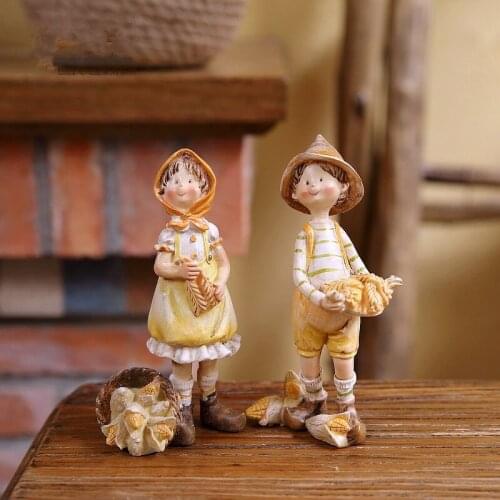 Home Decoration Resin Corn Couple Harvest Children Room Gifts