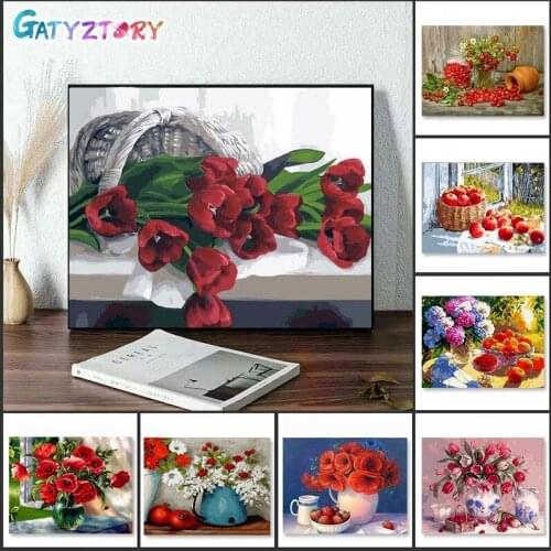 GATYZTORY Coloring By Numbers flowers picture Painting By Numbers Drawing On Canvas Home Decor Acrylic paints