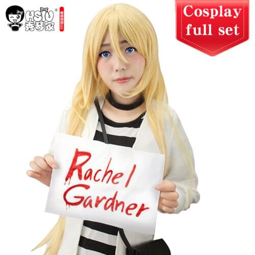 HSIU NEW High quality Angels of Death Cosplay Rachel Gardner Costume Play Wigs Ray backpack shoes Halloween Cosplay Costume Full