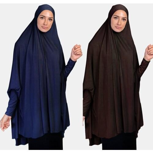 Eid Women Muslim Long Khimar Abaya Hijab Jilbab Burqa Islamic Prayer Garment Overhead Turban Hijab Shawls Burka Ramadan Hijabs