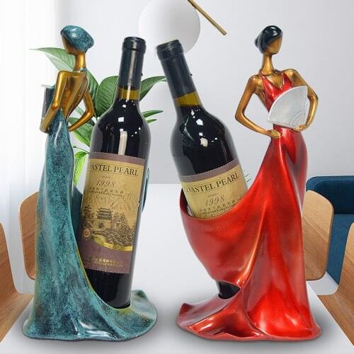 Innovative Wine Bottle Holder Storage Wine Racks Home Decor Beer Bottle Organizer Holders Beauty Girl Model Display Decoration