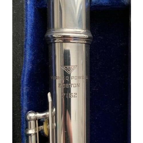 BEAUTIFUL CUSTOM VERNE POWELL SILVER OPEN-HOLE FLUTE - INLINE G & B-FOOT