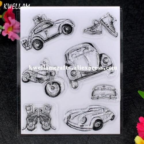 Cute Motorcycle Car Scrapbook DIY photo cards account rubber stamp clear stamp transparent stamp 11x13cm 7062217