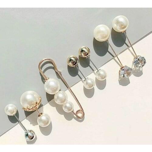 Fashion Cute Pearl Buckle for Fixed Clothes Brooches Female Pin Sweater Shawl Scarf Buckle Cardigan Coat Dress Women Accessories