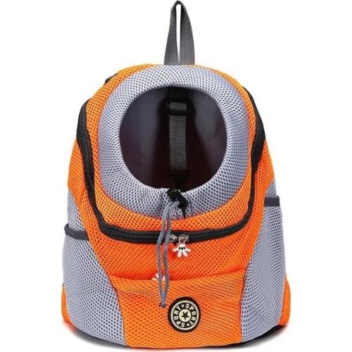 Breathable Pet Double Shoulder Backpack Portable Outdoor Pet Dog Carrier Bag Front Bag Mesh Chest Bag Convenient Travel Backpack