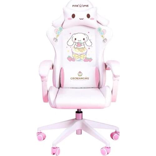 Cute Girls Chair Pink Home Computer Chair Office Chair with Footrest