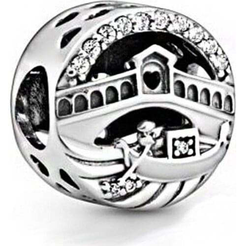 Original Vintage Openwork Venice Rialto Bridge Beads Fit 925 Sterling Silver Charm Bracelet Bangle Diy Jewelry
