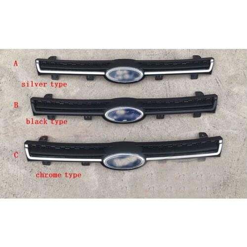 For Ford Ecosport Front Bumper Up Grill Chrome Type Grid with LOGO 2013-2017 Year