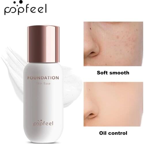 POPFEEL 30ml Long Lasting Face Foundation Natural Color Liquid Foundation Cream Easy To Push Oil-control Concealer Cream TSLM1