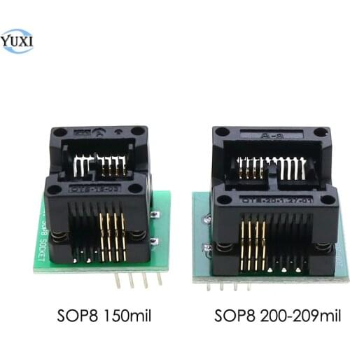 YuXi SOIC8 SOP8 to DIP8 EZ Socket Converter Module Programmer Output Power Adapter With 150mil 200-209mil Connector