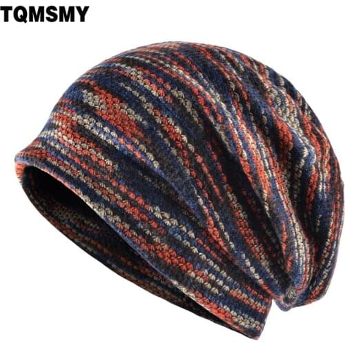 TQMSMY Lengthened skullies knitted wool hat Mens winter cap Keep warm beanies men bonnet plus velvet hats for women bone gorro