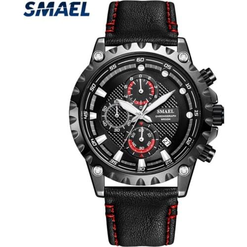 SMAEL Watch Men Chronograph Fashion Pilot Mens Watches Top Brand Luxury Waterproof Sport Quartz Gold Clock Relogio Masculino