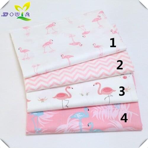 Flamingo cloth printed cotton quilt bed linen smock dress children pajamas cotton twill fabric