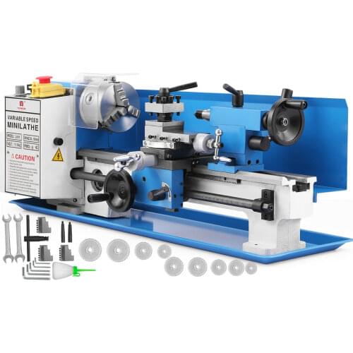 7'' x 14'' Mini Metal Lathe Tool Machine Variable Speed Milling Digital Display Mini Lathe 550W with tool