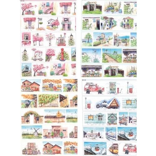 Vintage Season Views Washi Tape for Card Making Bullet Journal DIY Scrapbooking Decorative Sticker