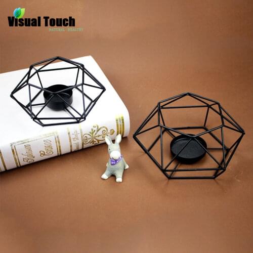Visual Touch Decorative Black Candlesticks