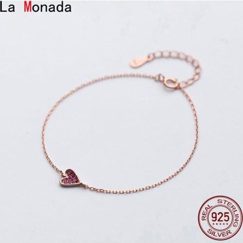 La Monada Luxury Fine Silver 925 Jewelry Bracelet Female Woman Cute Heart Design Bracelets For Women Silver 925 Sterling