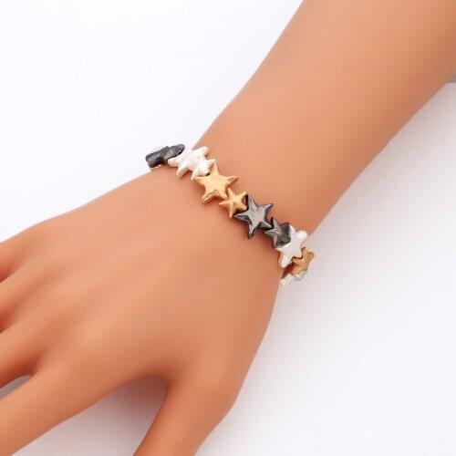 Star Charms Strand Bracelets & Bangles Colorful Charms Bracelets for Women Pulseira Feminina Girl Vingtage Jewelry Party Gifts