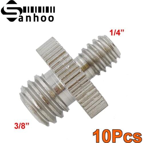 10x 1/4 to 3/8 Male Threaded Convert Screw Adapter Camera Silver color for Quick Release Plate Tripod Monopod Ballhead DSLR