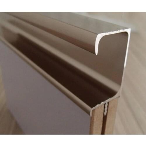 4Pcs/Lot (43CM Long/Piece) Aluminum Profile G Pull Built-in Integral Handle For Cupboard Cabinet Door