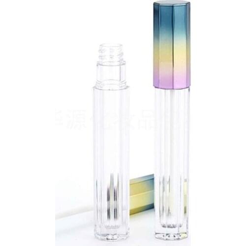 5ML Elegant Empty Octagonal 3 Color Gradient Lip Gloss Tube Liquid Lipstick Storage Container Bottle LX7459
