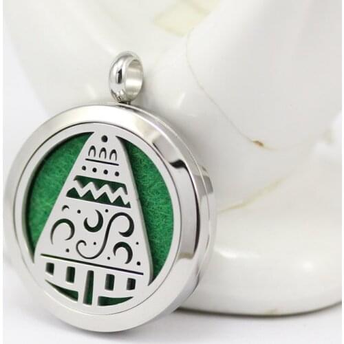 5pcs Wholesale diffuser locket necklace silver magnetic 30mm 316l stainless steel perfume locket necklace